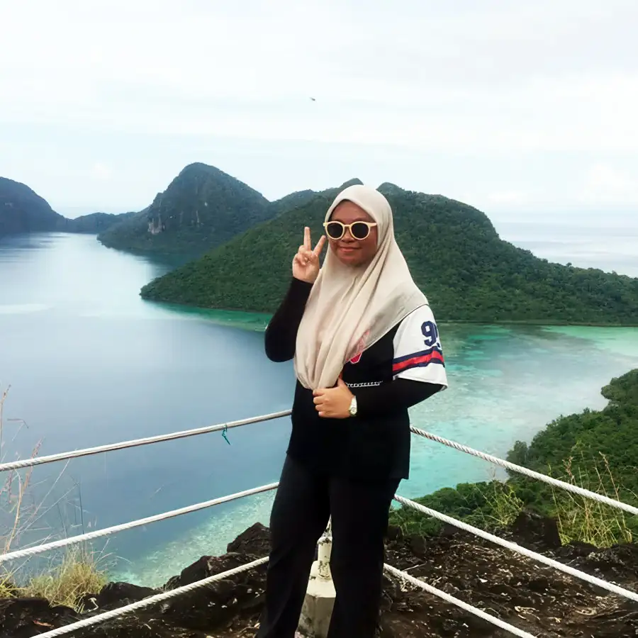 Panoramic view from the summit of Bohey Dulang, Tun Sakaran Marine Park, Sabah