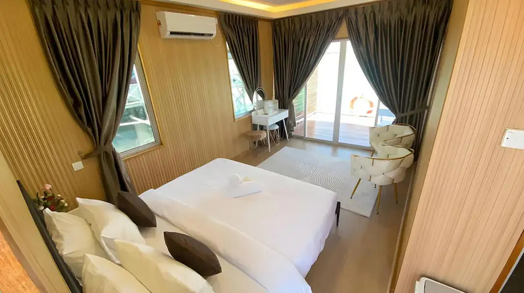 Interior of a comfortable sea-view room at Blue Ocean Resort, Semporna Sabah